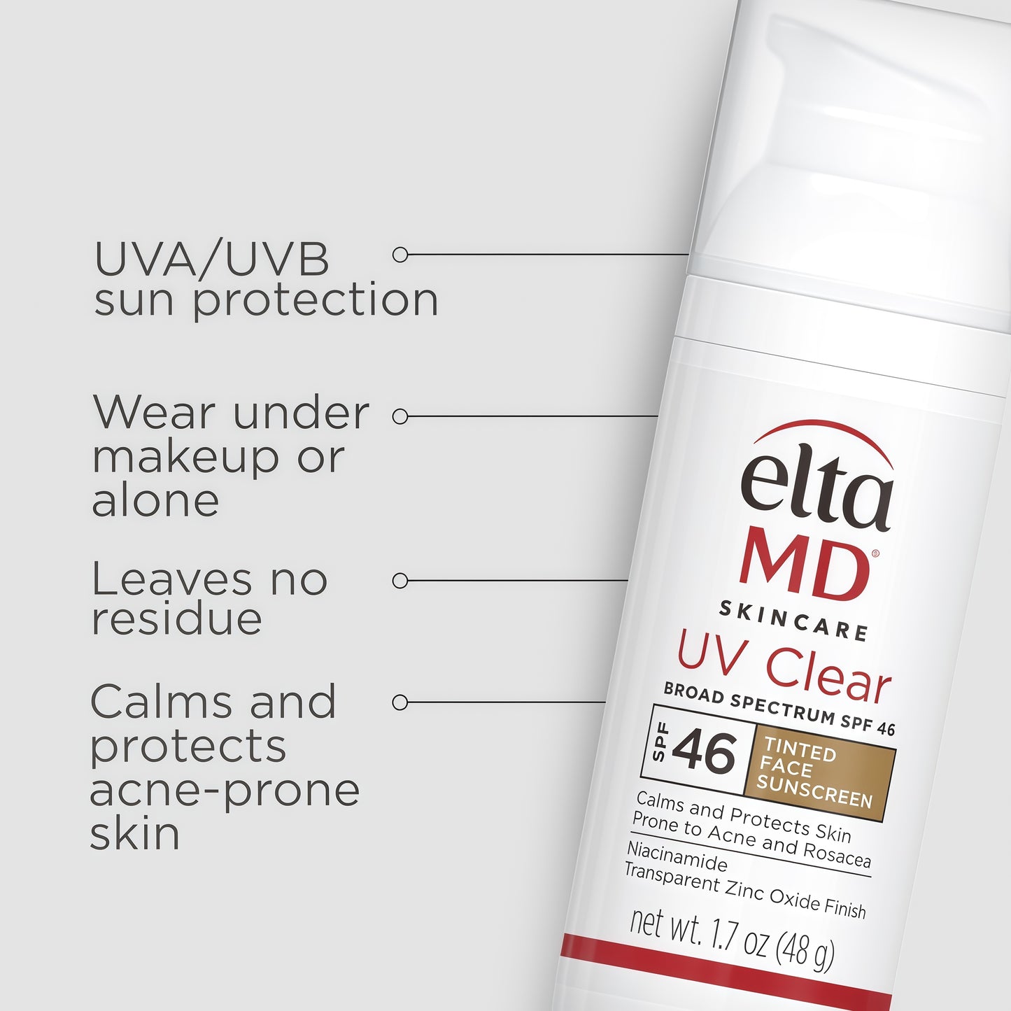 EltaMD UV Clear Face Sunscreen, Oil Free Sunscreen for Sensitive Skin with Zinc Oxide, Dermatologist Recommended