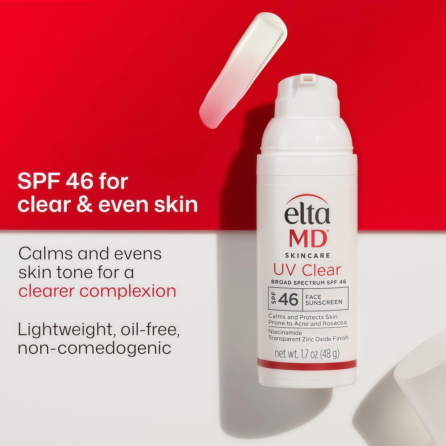 EltaMD UV Clear Face Sunscreen, Oil Free Sunscreen for Sensitive Skin with Zinc Oxide, Dermatologist Recommended